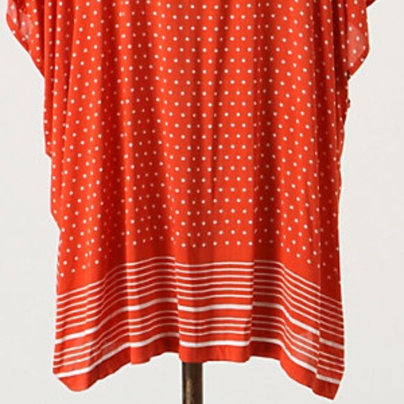Anthropologie NWT, M Odille Orange Printed Top - Picture 4 of 5